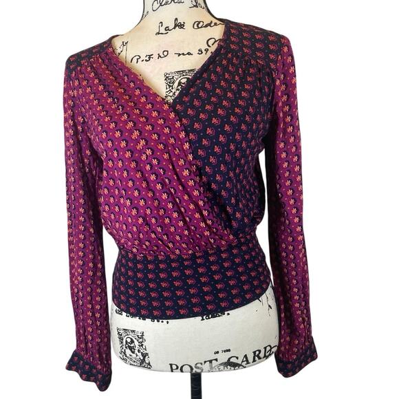 ANTHROPOLOGIE MAEVE BLOUSE WRAP LISA PUFFED SLEEVES SZ 2 FLORAL AESTHETIC V NECK - Picture 16 of 16